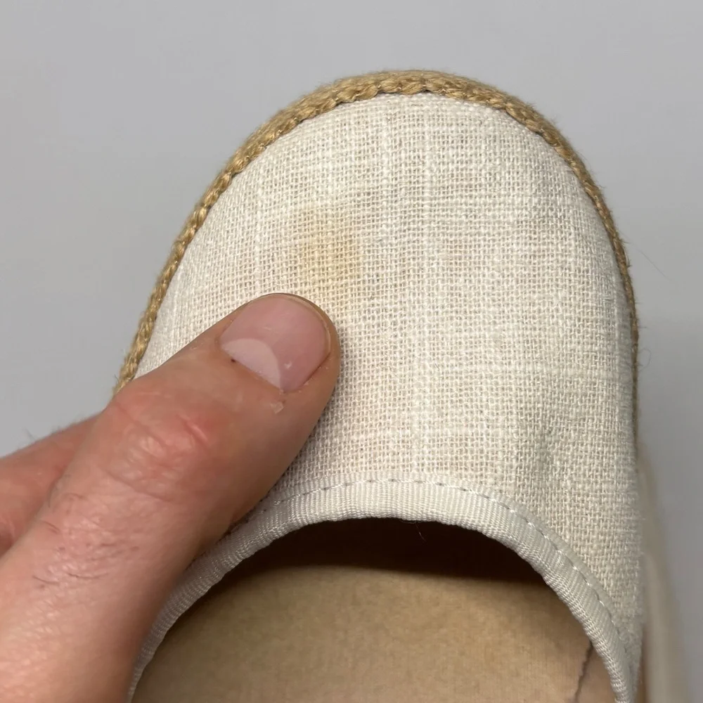 UGG Indah Espadrille Flats Cream Canvas Slip-On Jute Sole Women’s 8.5 EU 39.5